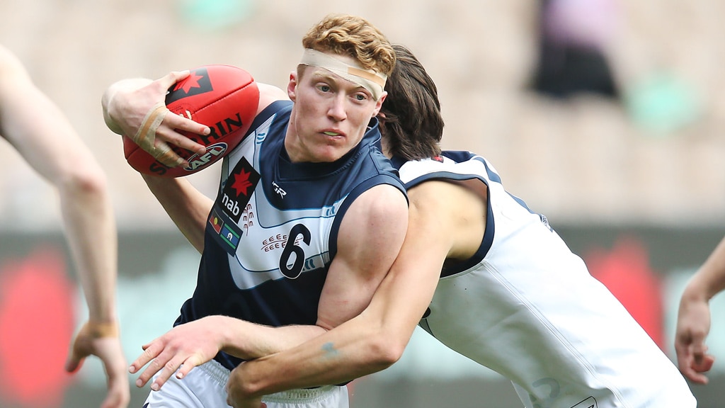 Matt_Rowell_U18s.jpg Vic Metro star Matt Rowell suffered a cut head but did his chances of being a high selection in the draft no harm - AFL,Under-18s,Tag-Draft,Draft